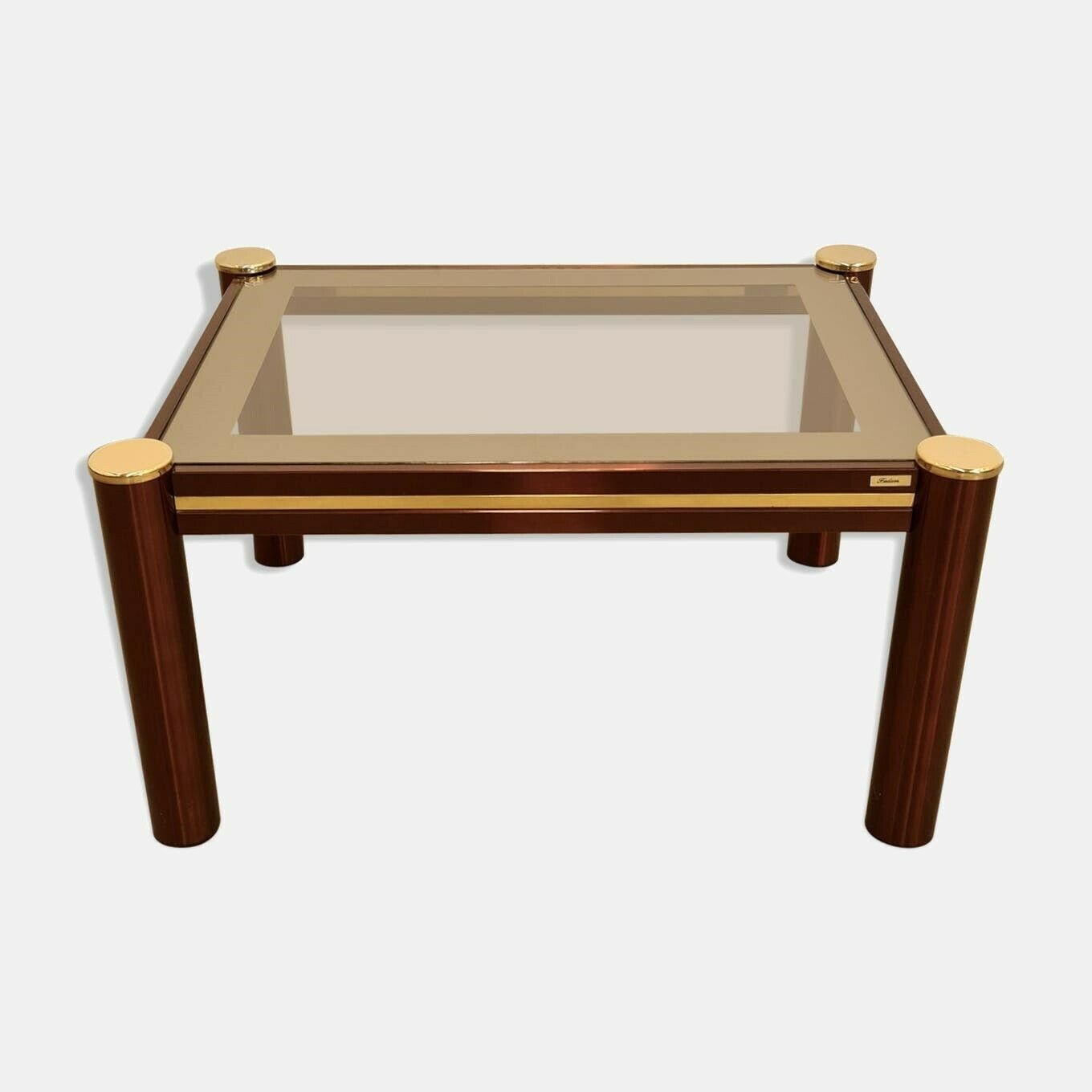 Fedam Burgundy And Gold Salon Table photo vintage