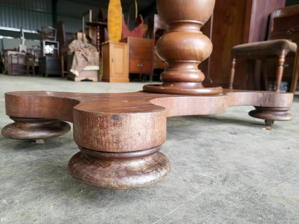 Antique Victorian Adjustable Height Pedestal Desk Work Console Table Quad Base photo buy