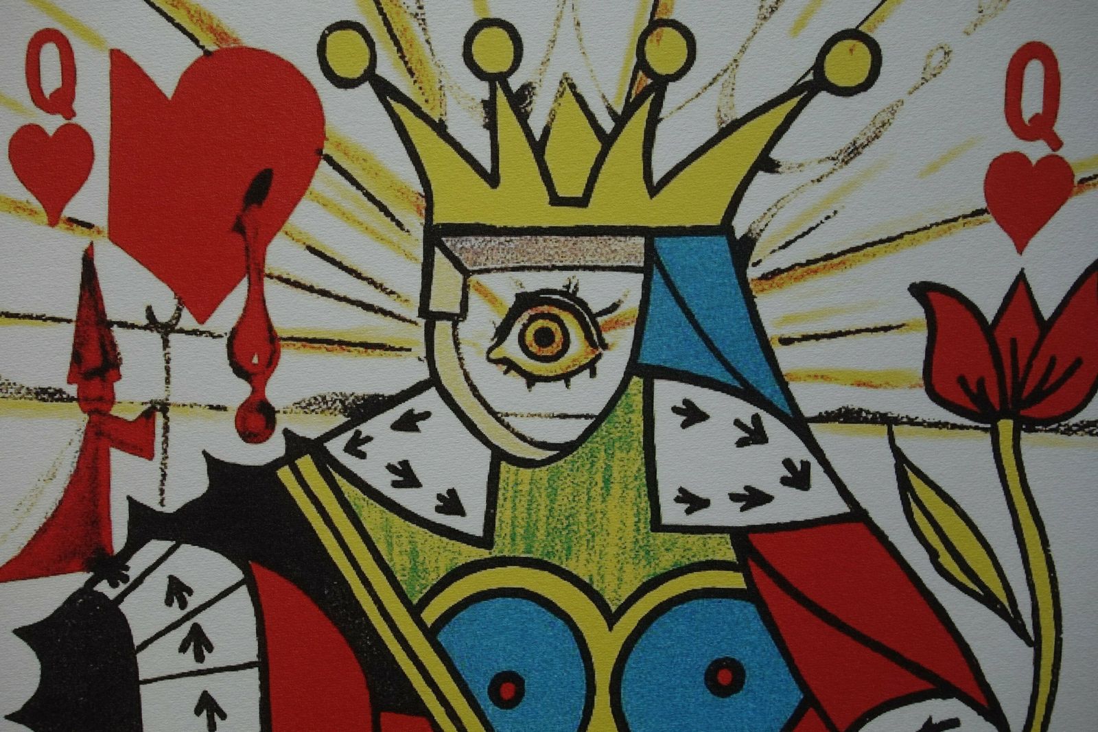 Fine Surrealist Limited Edition Print, Surreal Playing Cards   Queen, Salvador Dali, Signed & Numbered In Pencil photo buy