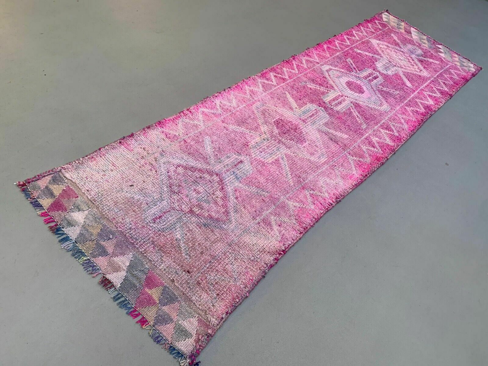 Vintage Turkish Tribal Runner 318x90 Cm Veg Dye Wool Rug Tribal, Handmade photo Textiles