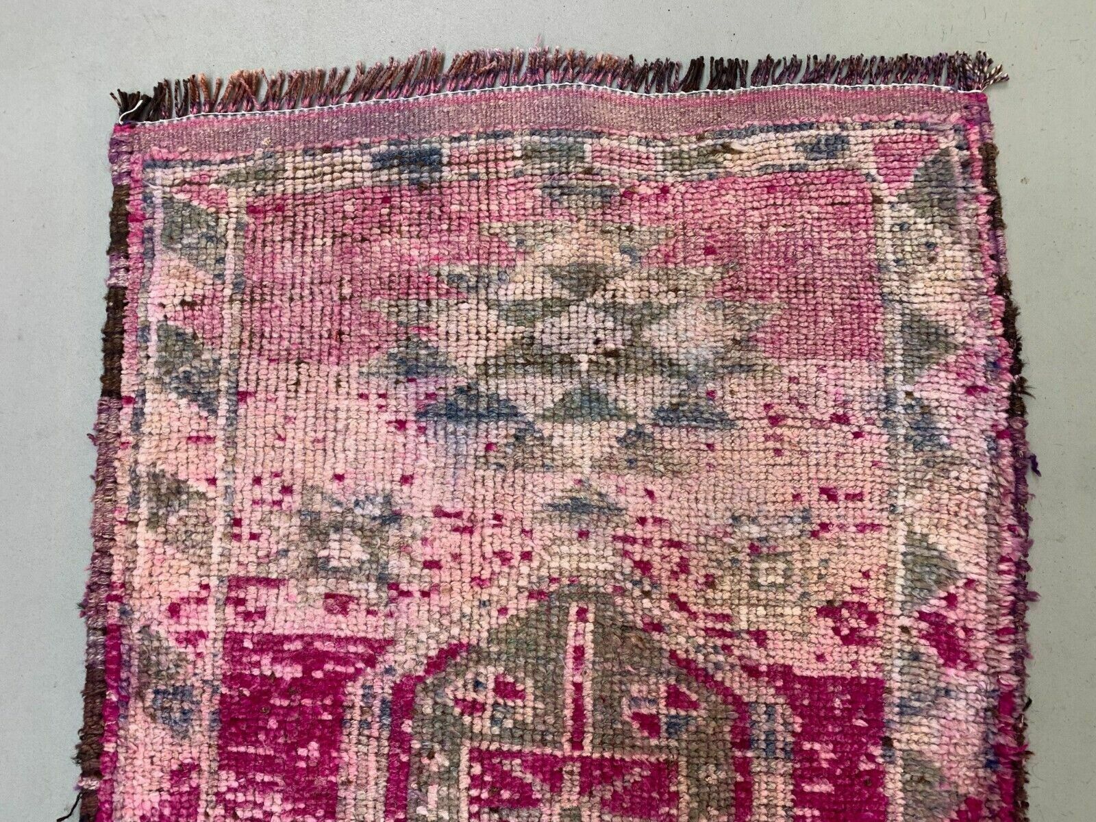 Vintage Turkish Tribal Runner 355x90 Cm Veg Dye Wool Rug Tribal, Handmade photo vintage