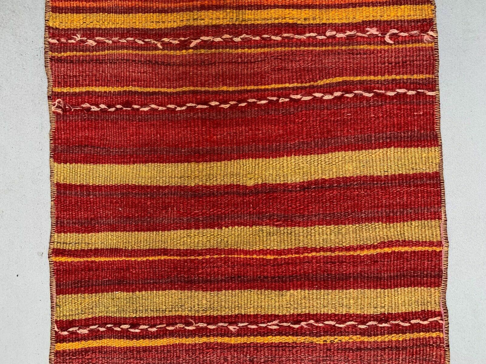 Old Turkish Narrow Kilim Runner 405x49 Cm Shabby Chic, Vintage Kelim photo vintage