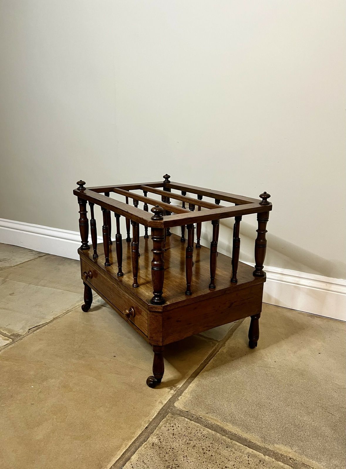 Victorian Quality Figured Walnut Canterbury photo vintage