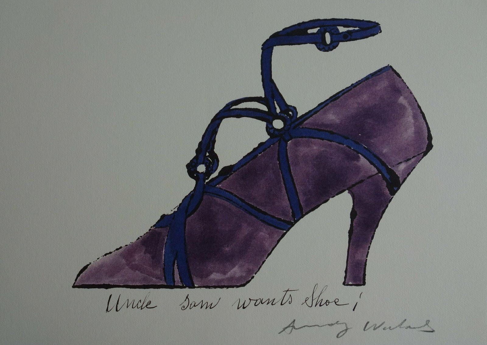 Fine Pop Art Illustration Print   Shoe, Andy Warhol, Signed & Stamped With Estate Stamp