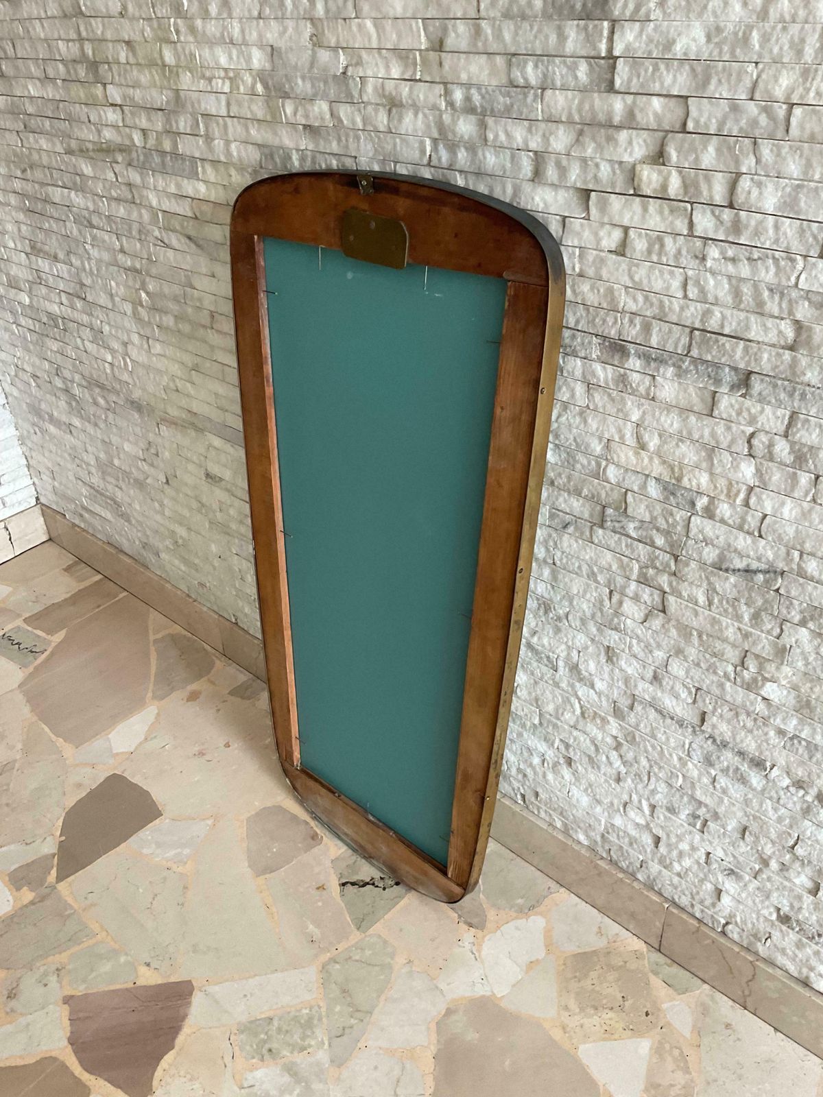 Home Decor Pietro Chiesa   Mirror With Brass Frame   Fontanarte Made In Italy 1950s photo