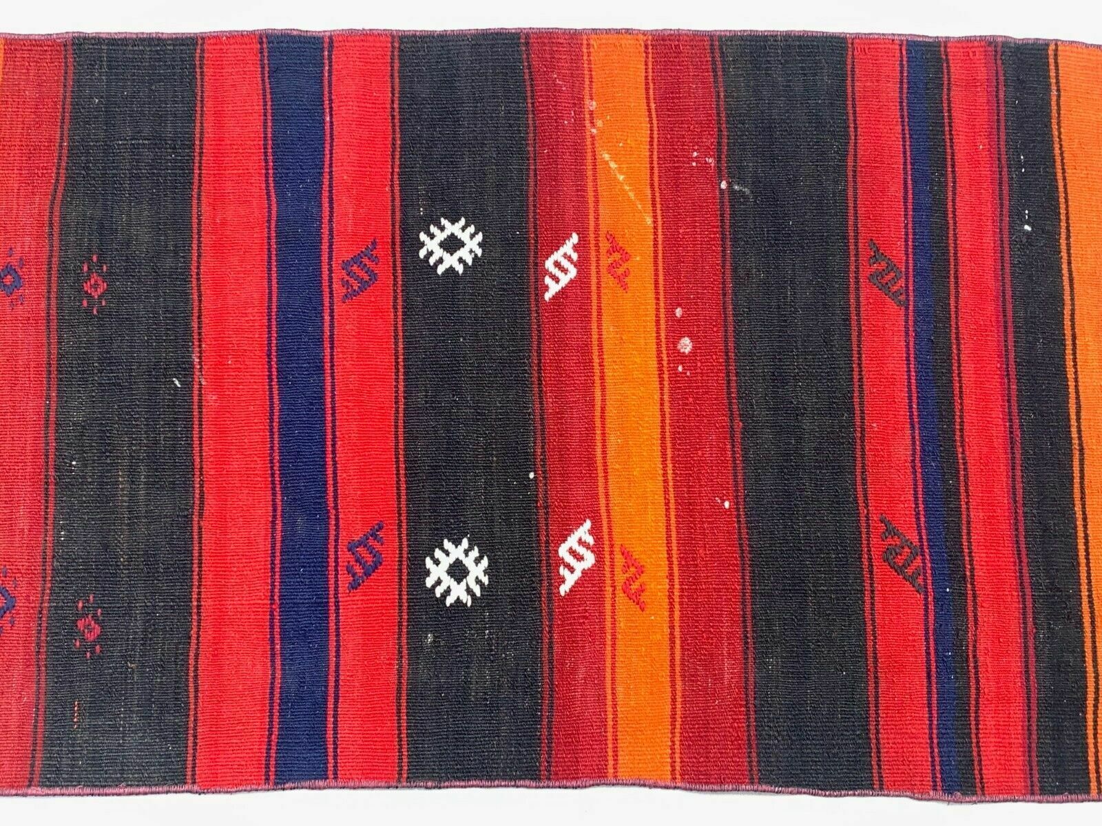 Old Turkish Narrow Kilim Runner 285x63 Cm Shabby Chic, Vintage Kelim photo vintage