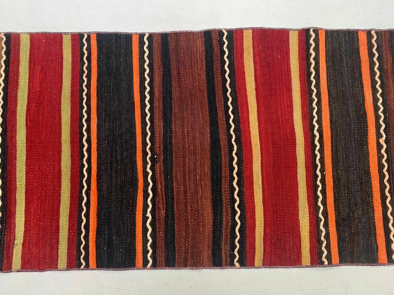 Old Turkish Narrow Kilim Runner 320x58 Cm Shabby Chic, Vintage Kelim photo vintage
