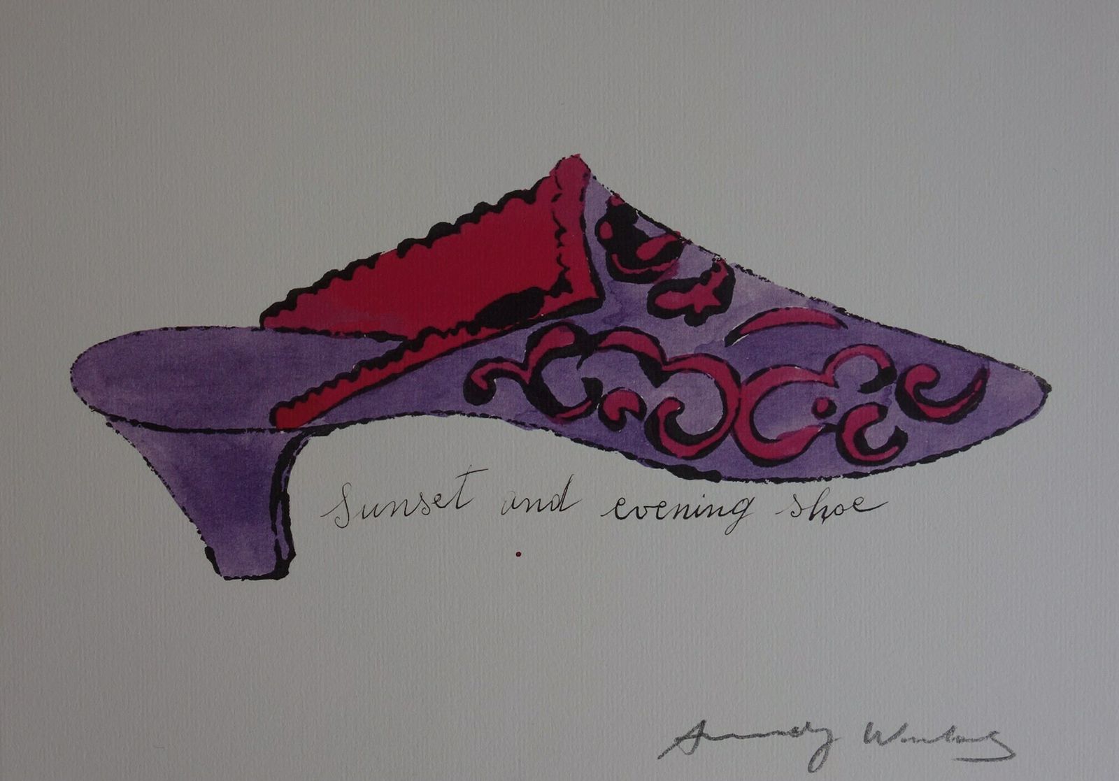 Fine Pop Art Illustration Print   Shoe, Andy Warhol, Signed & Stamped With Estate Stamp