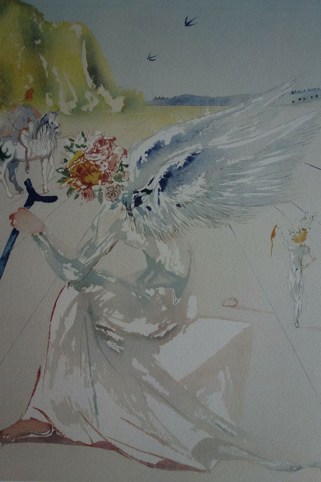 photo furniture Fine Surrealist Limited Edition Print, Angel, Salvador Dali, Signed & Numbered In Pencil