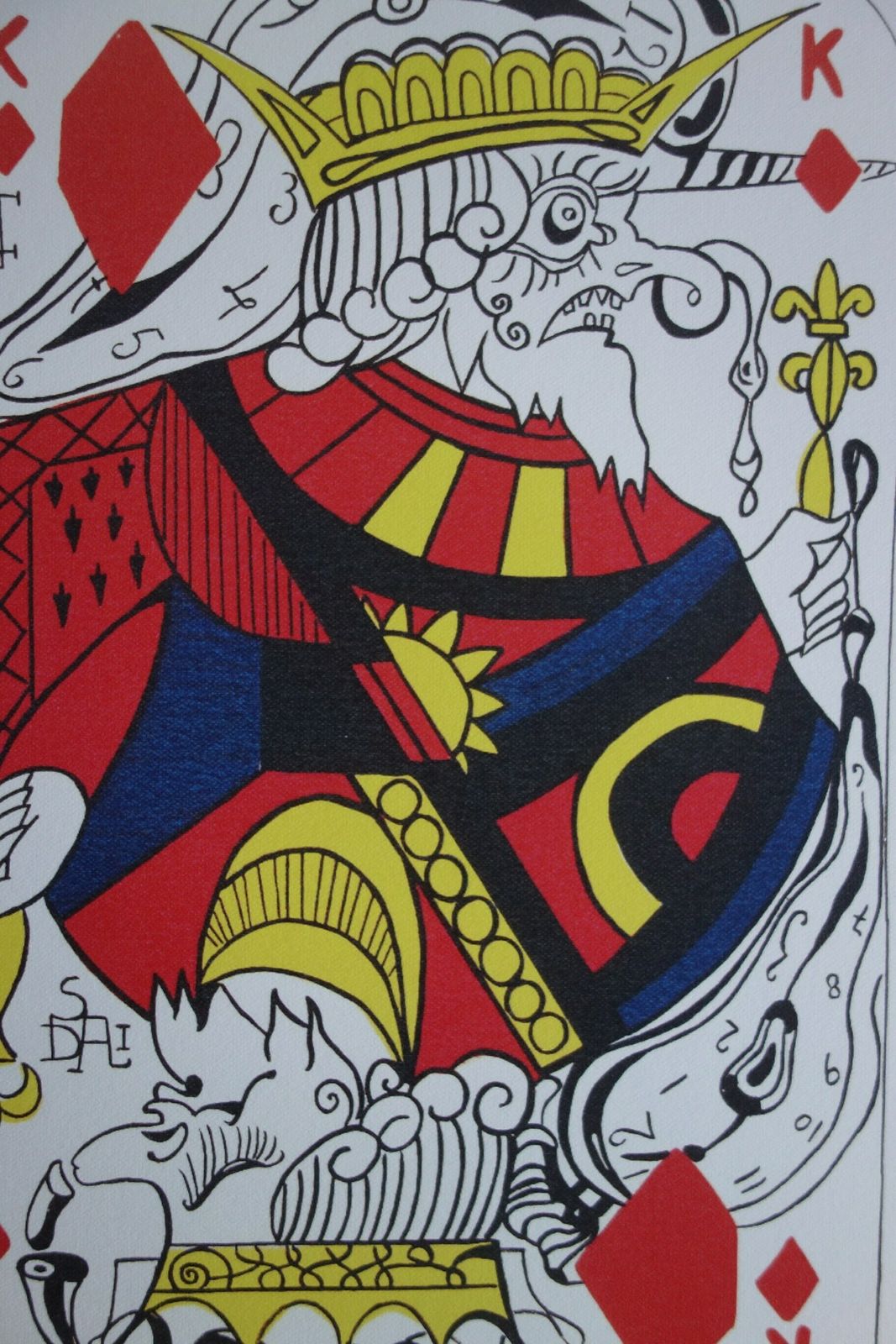 Fine Surrealist Limited Edition Print, Surreal Playing Cards   King   Diamonds, Salvador Dali, Signed & Numbered In Pencil photo vinterior
