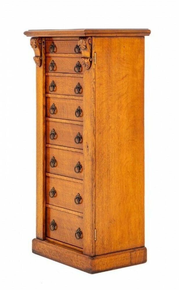 Period Victorian Wellington Chest Blonde Oak photo furniture