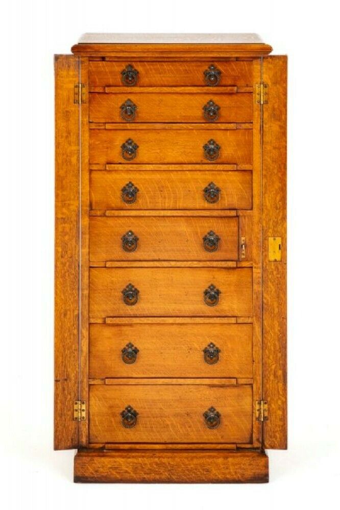 Period Victorian Wellington Chest Blonde Oak photo vinterior