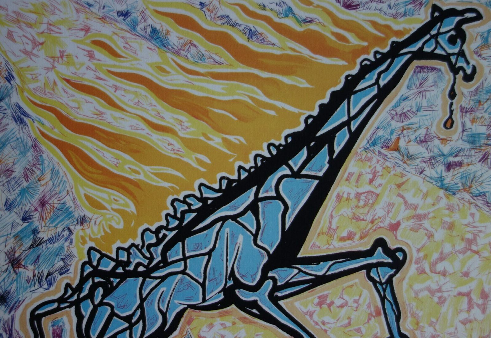 Fine Surrealist Limited Edition Print, Burning Giraffe, Salvador Dali, Signed & Numbered In Pencil photo for sale