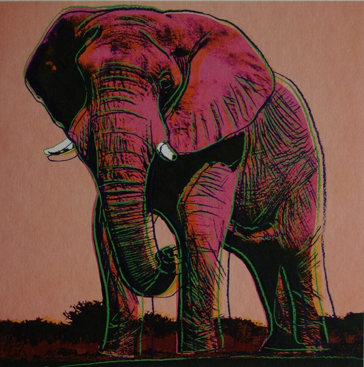 Fine Pop Art Limited Edition Print   Animal Series   Elephant, Andy Warhol, Signed & Numbered photo furniture