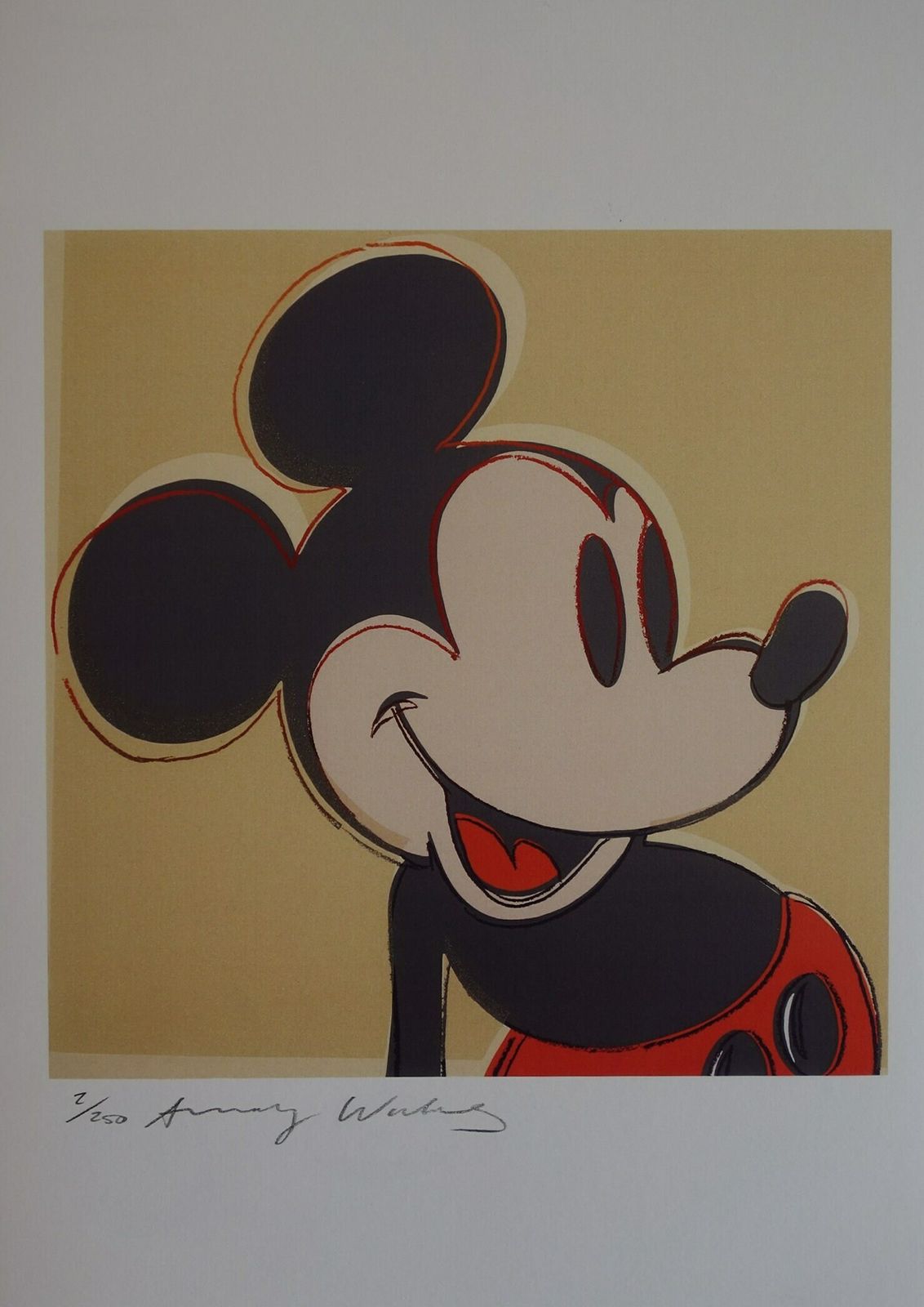 Fine Pop Art Limited Edition Print   Mickey Mouse, Andy Warhol, Hand Signed & Numbered, With Estate Stamp photo buy