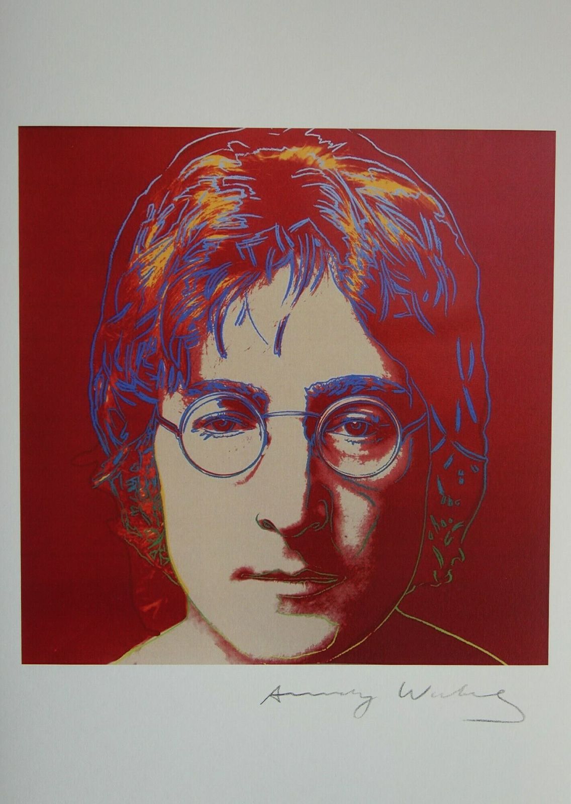 Fine Pop Art Andy Warhol Limited Edition Print – John Lennon, Signed Trial Proof photo 186.0