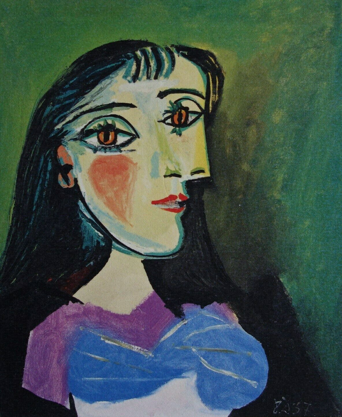 Fine Cubist Edition Print   Portrait Of A Woman, Pablo Picasso, Signed & Stamped photo furniture