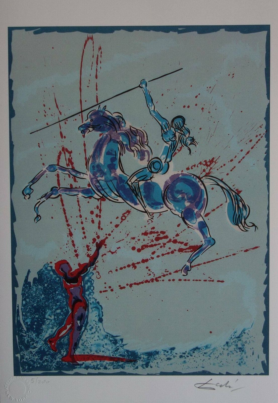 Fine Surrealist Limited Edition Print, Horse Rider, Salvador Dali, Signed & Numbered In Pencil