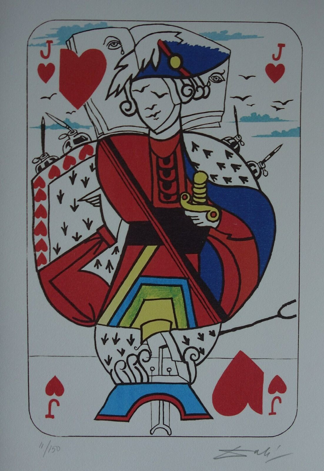 photo furniture Fine Surrealist Limited Edition Print, Surreal Playing Cards   Jack, Salvador Dali, Signed & Numbered In Pencil