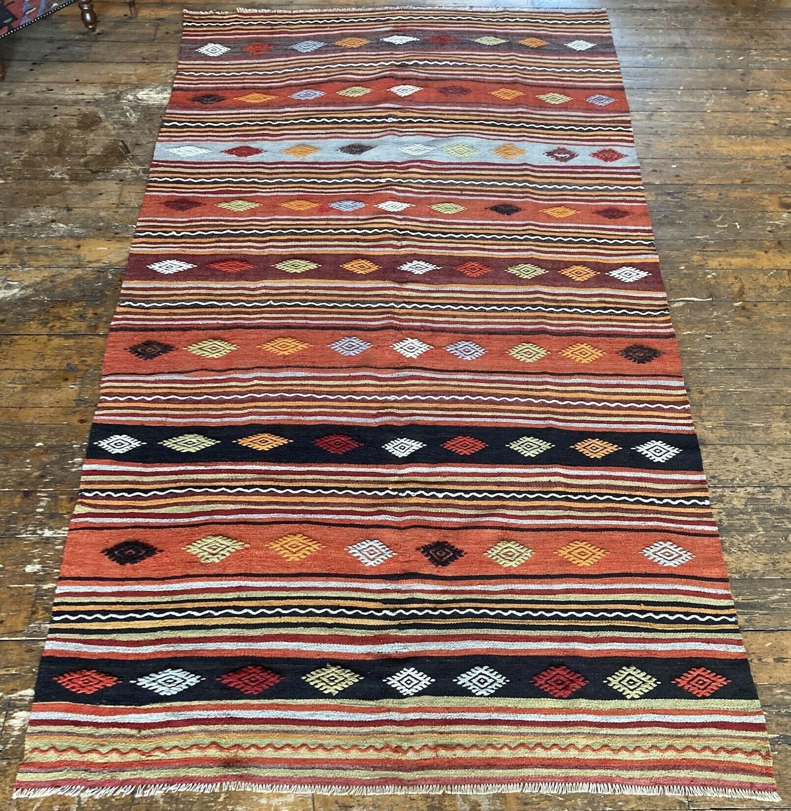 Vintage Anatolian Kilim 2.95m X 1.64m photo Textiles