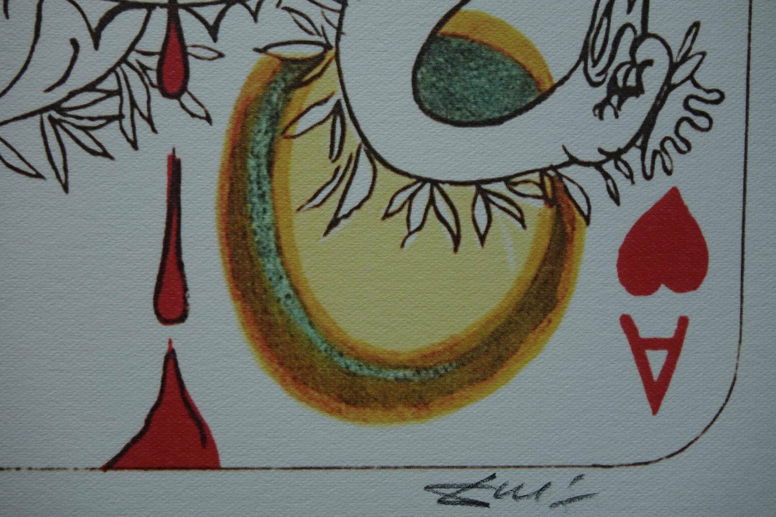 Fine Surrealist Limited Edition Print, Surreal Playing Cards   Ace, Salvador Dali, Signed & Numbered In Pencil photo Art