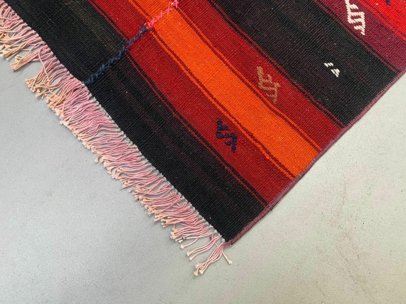 Old Turkish Narrow Kilim Runner 274x61 Cm Shabby Chic, Vintage Kelim photo 199.0