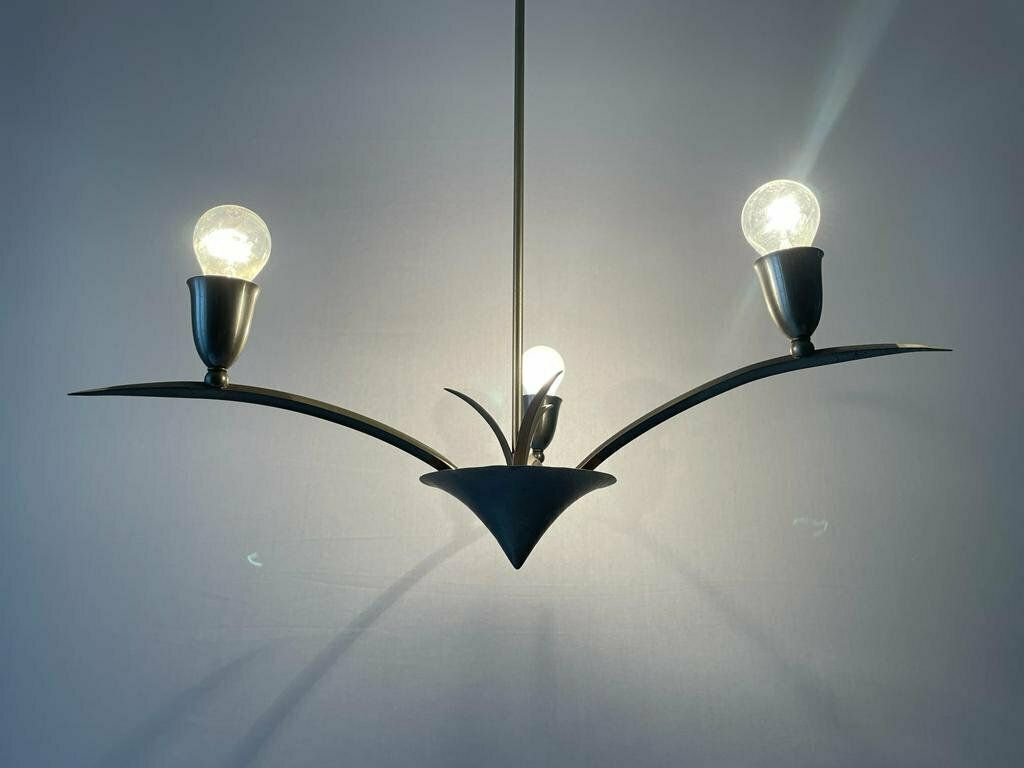 Unusual Arc Shaped 3 Armed Sputnik Chandelier, 40s/50s, France photo 1128.0