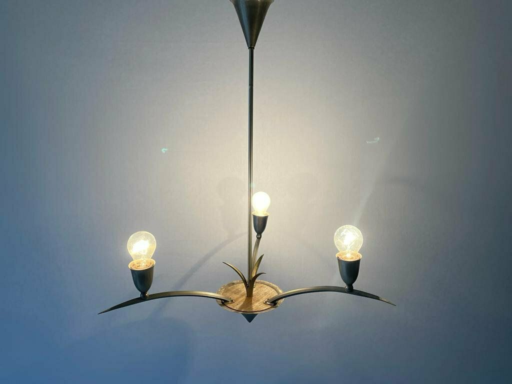 Unusual Arc Shaped 3 Armed Sputnik Chandelier, 40s/50s, France photo buy