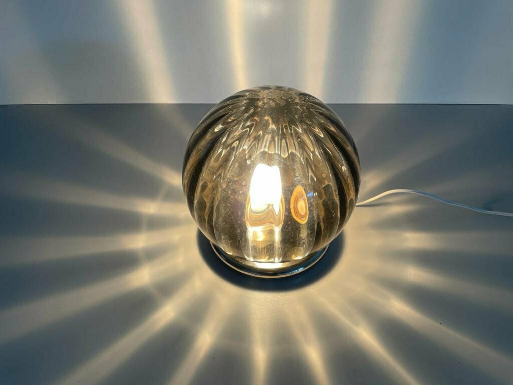 N Leuchten Wonderful Chrome And Smoked Glass Flush Mount Light, 1960s, Germany photo for sale