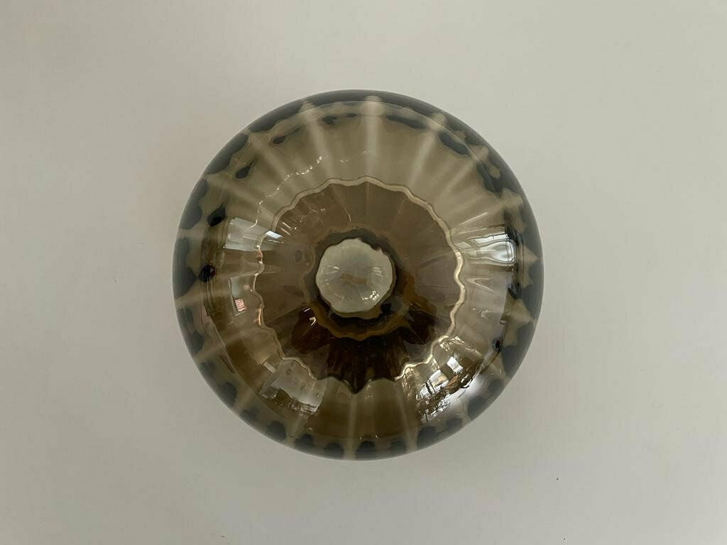 N Leuchten Wonderful Chrome And Smoked Glass Flush Mount Light, 1960s, Germany photo vinterior