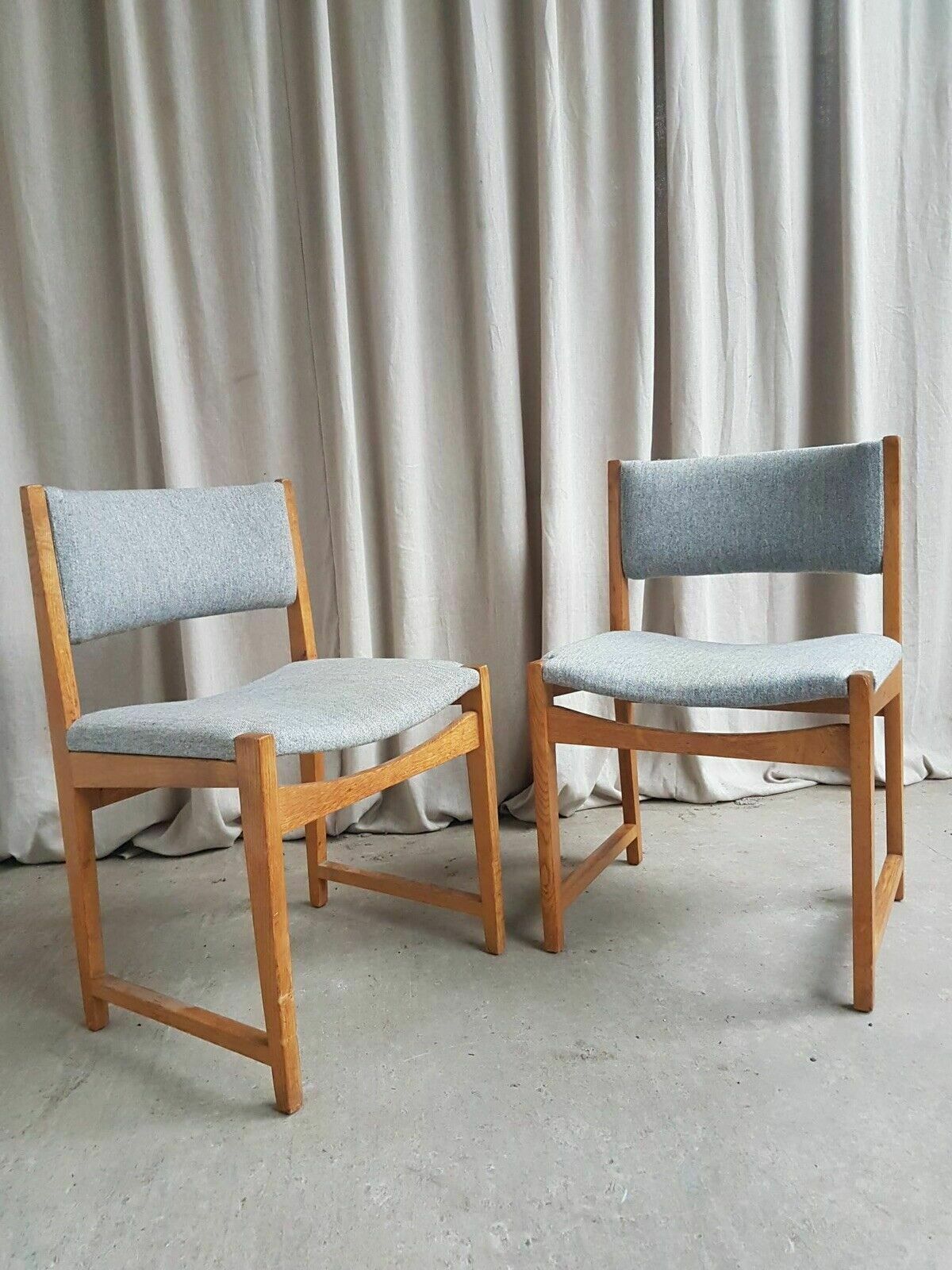 Vtg Mid Century Set 2 Danish Oak Dining Chairs By Peter Hvidt Scandi Retro photo buy