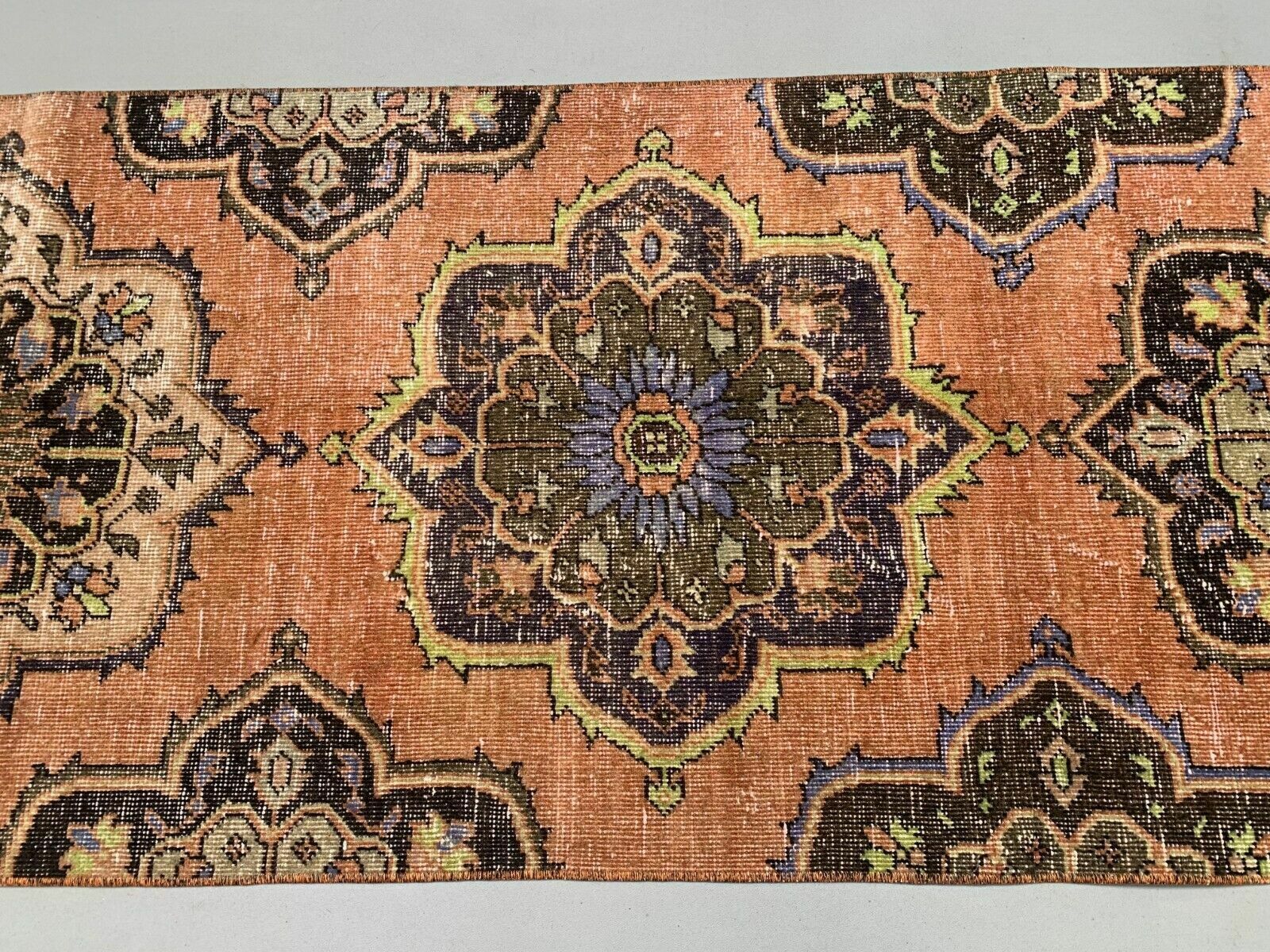 photo furniture Distressed Turkish Runner  Wool Vintage Tribal Rug