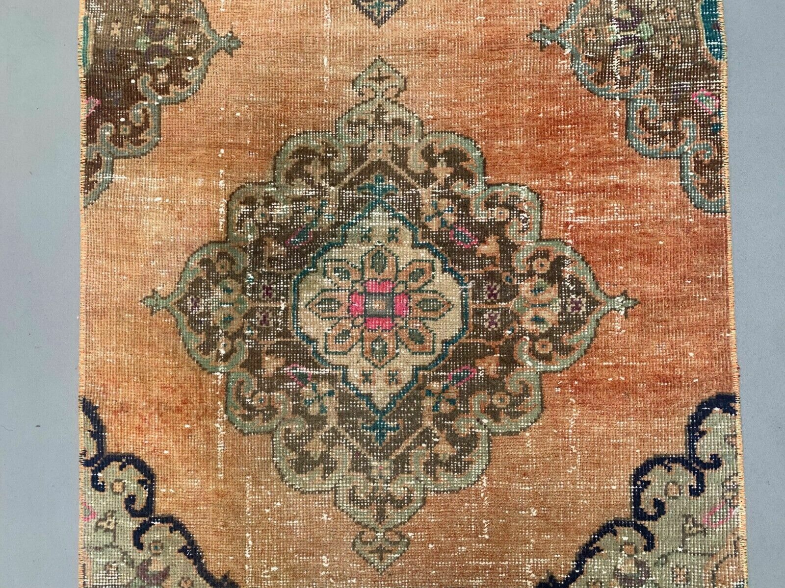 photo for sale Distressed Turkish Runner 375x80 Cm Wool Vintage Tribal Rug