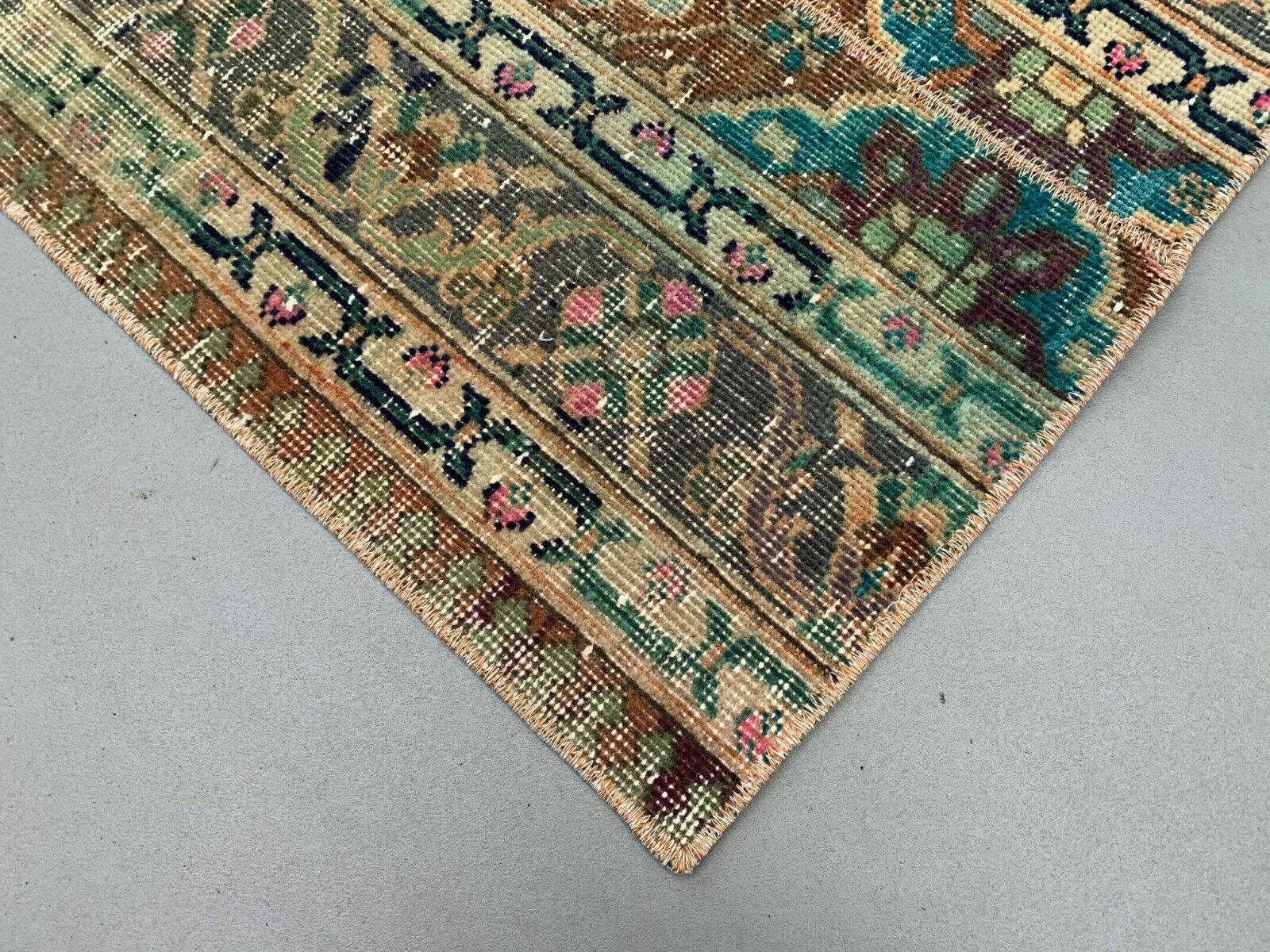 Distressed Turkish Narrow Runner 270x67 Cm Wool Vintage Tribal Rug photo vinterior