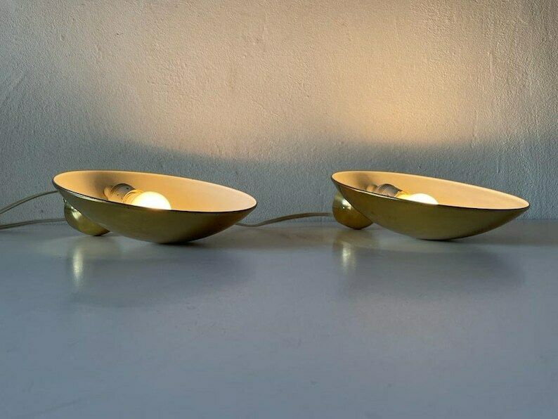 Exceptional Brass Pair Of Sconces By Hustadt Leuchten, 1960s, Germany photo vintage