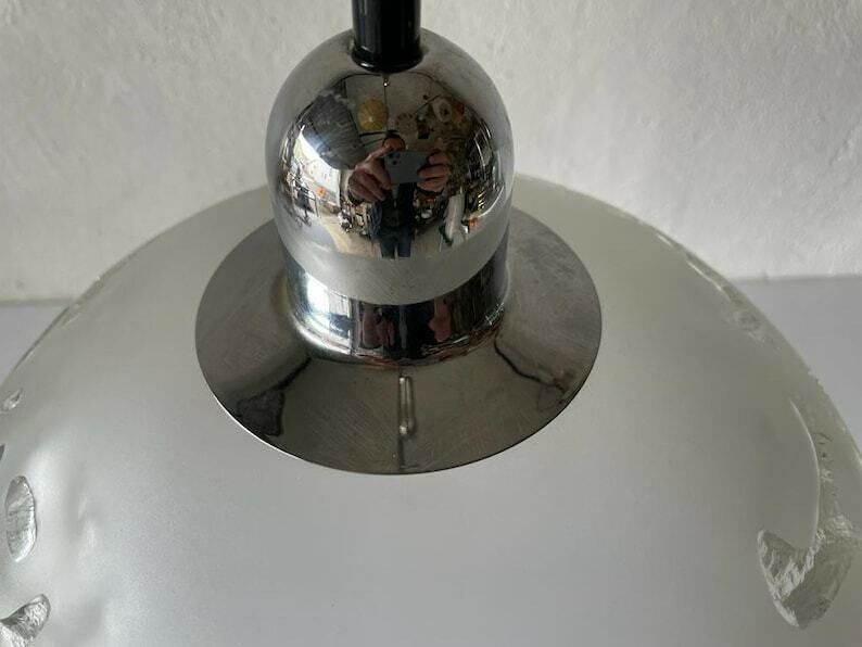 Peill Und Putzler 3 Dimensional Artwork On Heavy Glass Rare Ceiling Lamp, 1970s, Germany photo vintage