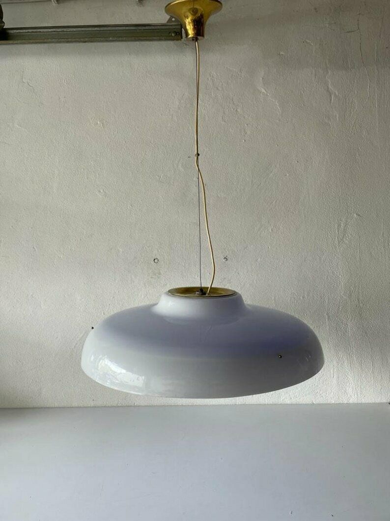 Italian Ufo Design Blue & White Plexiglass Xxl Pendant Lamp, 1970s, Italy photo Lighting