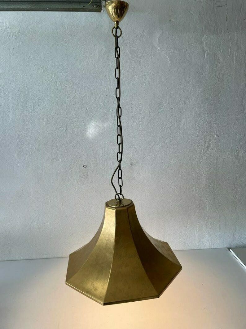 Exclusive Gold Ceramic German Pendant Lamp By Licht+Wohnen, Karlsruhe, 1970s, Germany photo Lighting