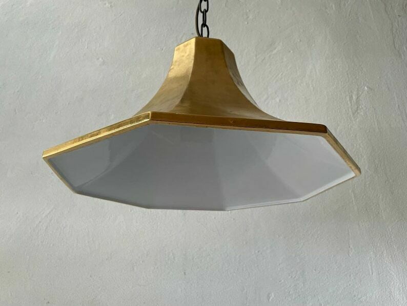 Exclusive Gold Ceramic German Pendant Lamp By Licht+Wohnen, Karlsruhe, 1970s, Germany photo 1579.0