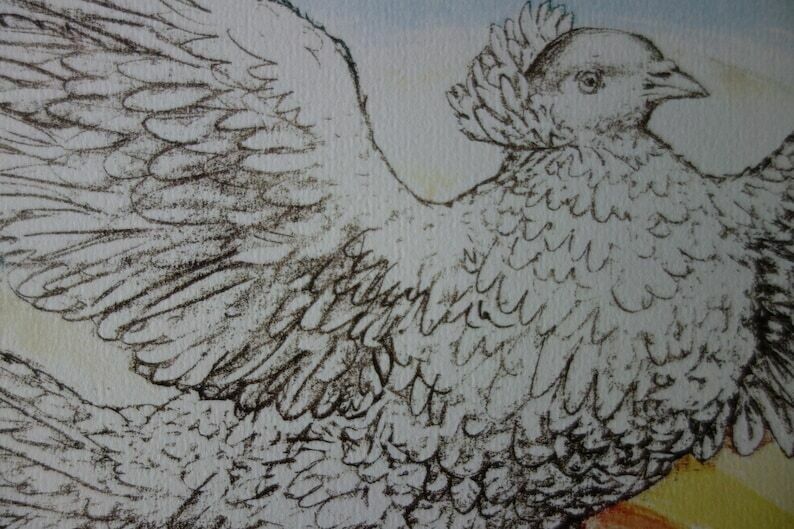 Rare Beautiful Cubist Print   Dove, Pablo Picasso, Signed & Stamped photo furniture