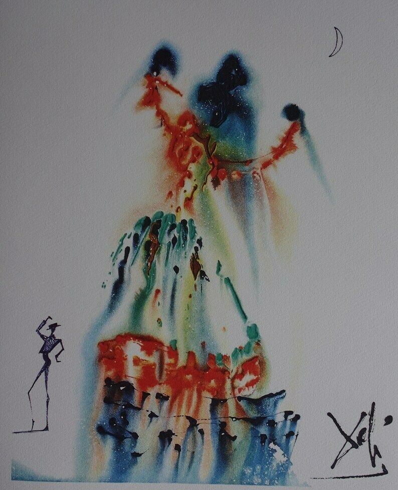 Fine Surrealist Limited Edition Print, Surreal Landscape, Salvador Dali, Signed & Numbered In Pencil photo furniture