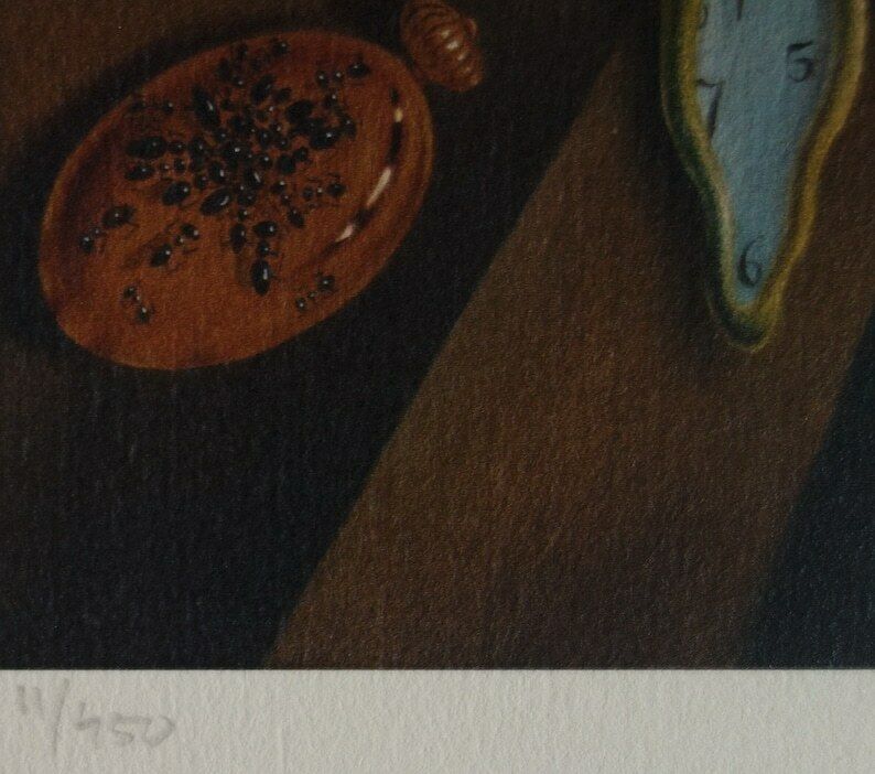 Fine Surrealist Limited Edition Print, Soft Melting Watch, Salvador Dali, Signed & Numbered In Pencil photo for sale