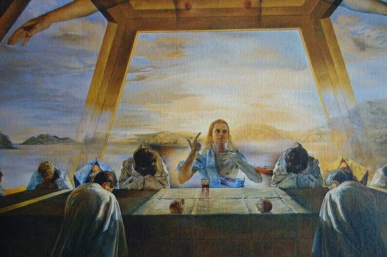 Fine Surrealist Limited Edition Print, Last Supper, Salvador Dali, Signed & Numbered In Pencil photo furniture