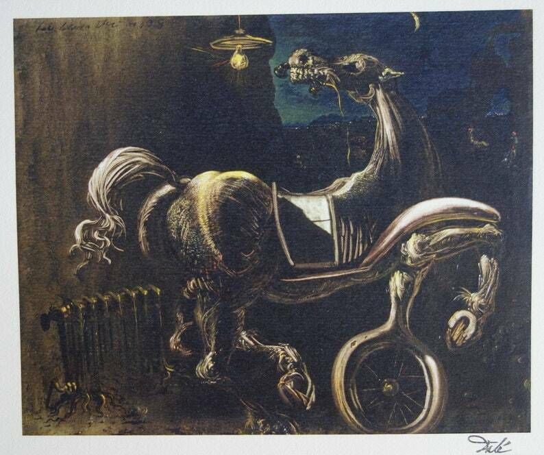 Fine Surrealist Edition Print, Horse, Salvador Dali, Signed & Stamped