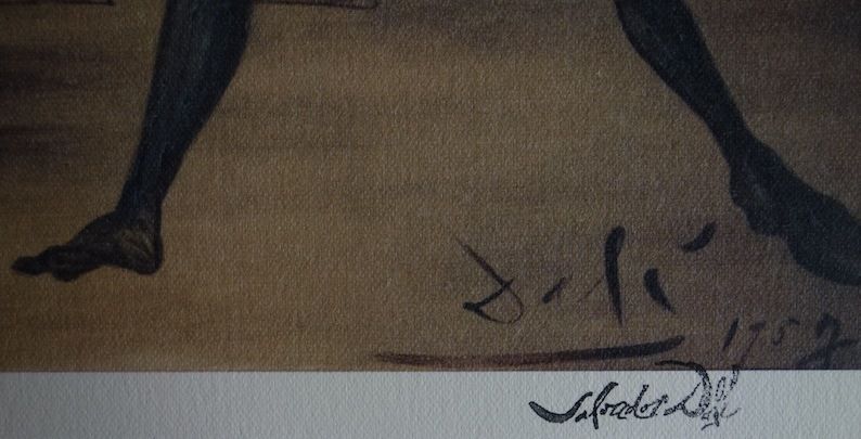 Fine Surrealist Limited Edition Print, Burning Giraffes, Salvador Dali, Signed & Numbered In Pencil photo for sale