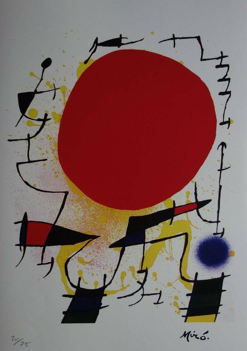 Fine Surrealist Limited Edition Print, Joan Miro, Signed & Numbered