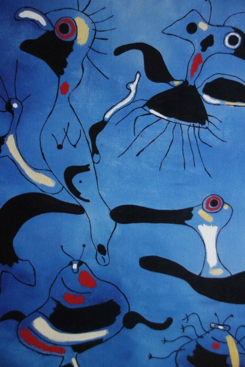 Fine Surrealist Limited Edition Print, Joan Miro, Signed & Numbered photo furniture
