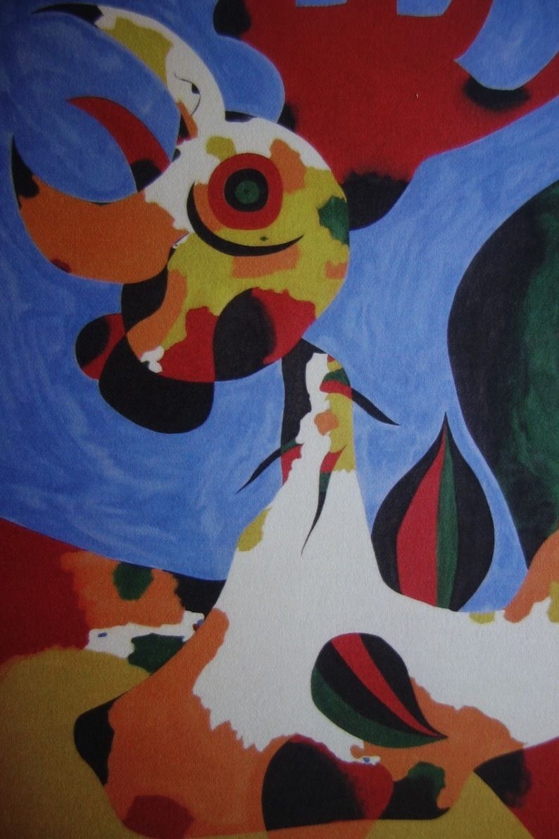 Fine Surrealist Limited Edition Print, Joan Miro, Signed & Numbered photo furniture