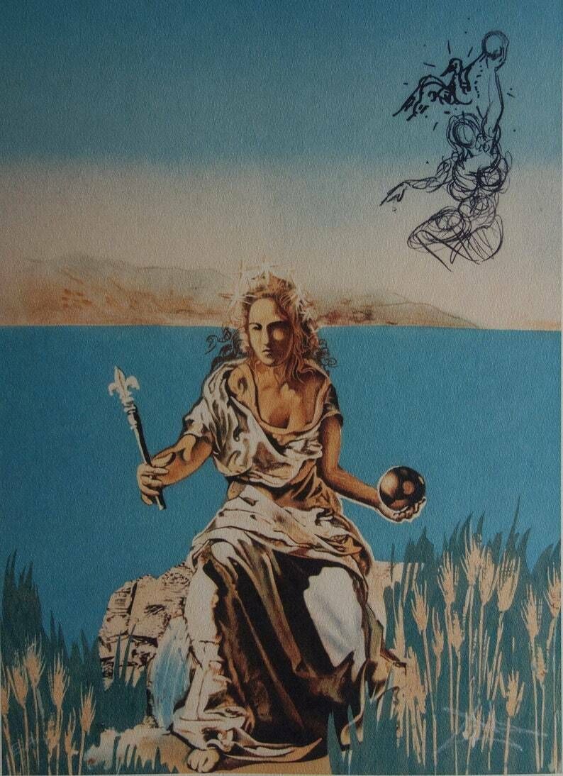 Fine Surrealist Limited Edition Print, Salvador Dali, Signed & Numbered In Pencil photo furniture