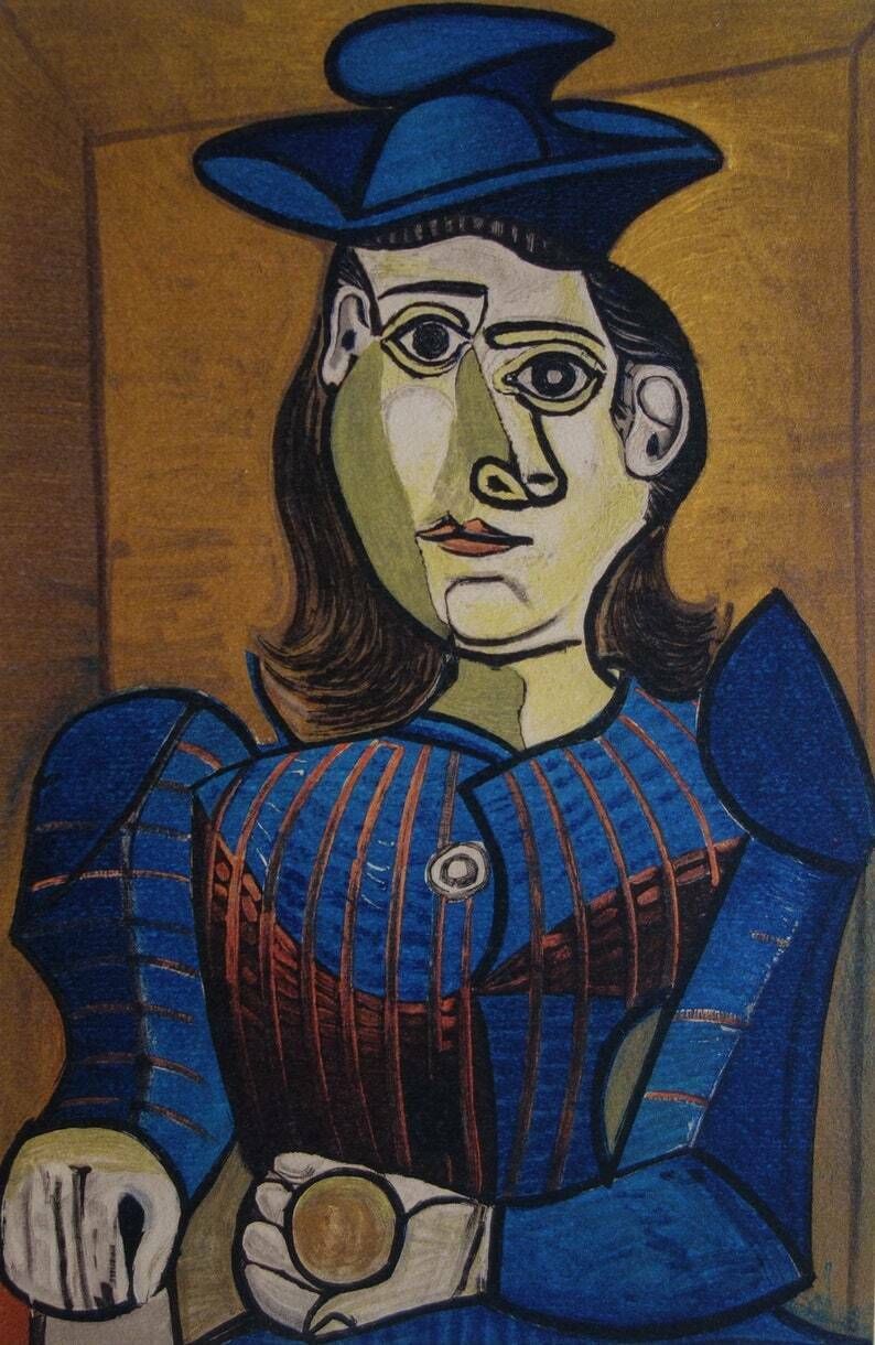 Fine Cubist Limited Edition Print   Portrait Of A Woman, Pablo Picasso, Signed & Hand Numbered photo furniture